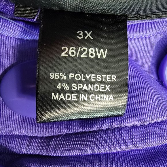 Maggie Barnes Top Plus Size 3X 26/28W Scoop Neck Short Sleeve Stretch Purple NWT - Picture 6 of 7